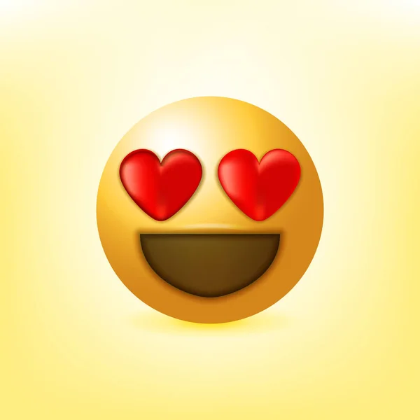 Emoji Realista Redes Sociales Emoticon Ilustración Vectorial — Archivo Imágenes Vectoriales