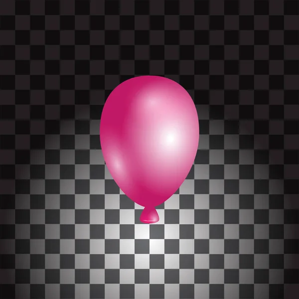 Illustration Vectorielle Ballon Rose Isolé Sur Fond Transparent — Image vectorielle