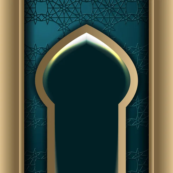 闪亮的清真寺门背景矢量插图 — 图库矢量图片