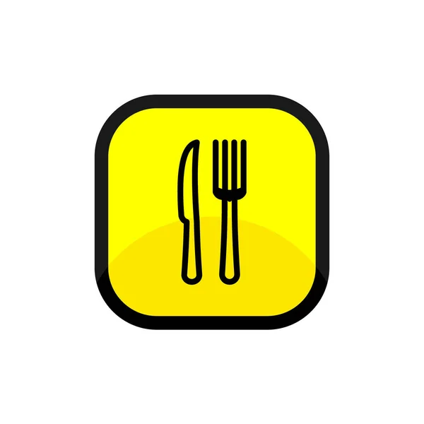 Knife Fork Icon Vector Illustration Isolated White Background — Stock Vector