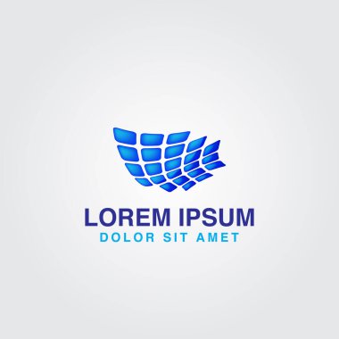 Güneş paneli logo vektör çizimi beyaz arkaplanda izole edildi