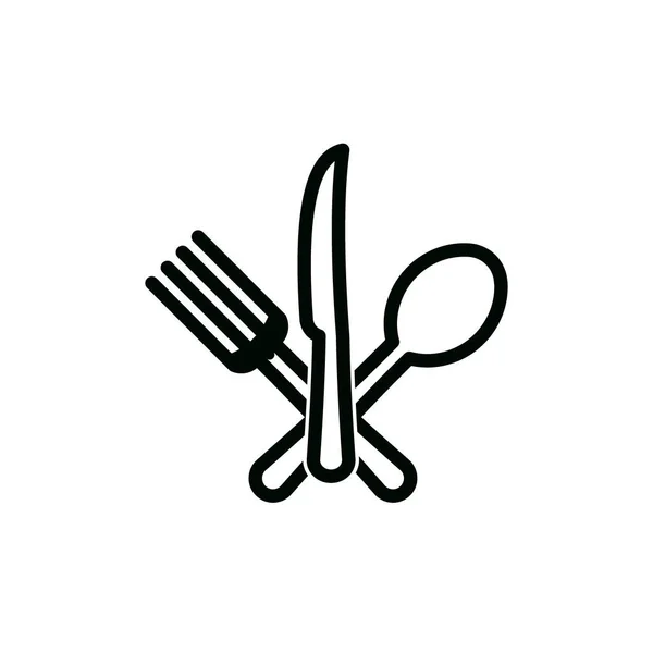 Messer Löffelgabel Restaurant Logo Vektor Illustration — Stockvektor