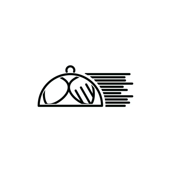 Couverture Plaque Restaurant Livraison Rapide Logo Vectoriel Illustration — Image vectorielle