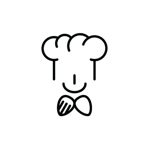 Mono Line Chef Logo Vektor Illustration — Stockvektor