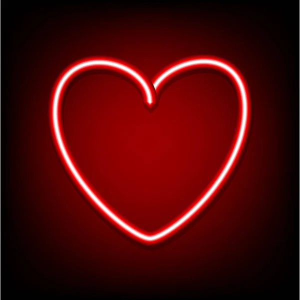 Leuchtendes Liebessymbol Romantisches Konzept Realistische Lampe Vektorillustration — Stockvektor