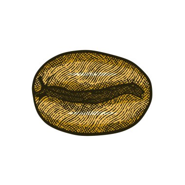 El yapımı kahve çekirdeği logosu. vektör illüstrasyonu