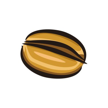 El yapımı kahve çekirdeği logosu. vektör illüstrasyonu