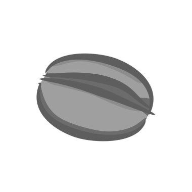 El yapımı kahve çekirdeği logosu. İşleme dokusu. vektör illüstrasyonu