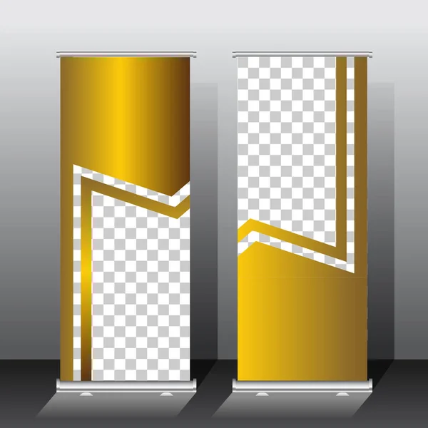 Goldene Farbe Roll Banner Vorlage Vektorillustration — Stockvektor