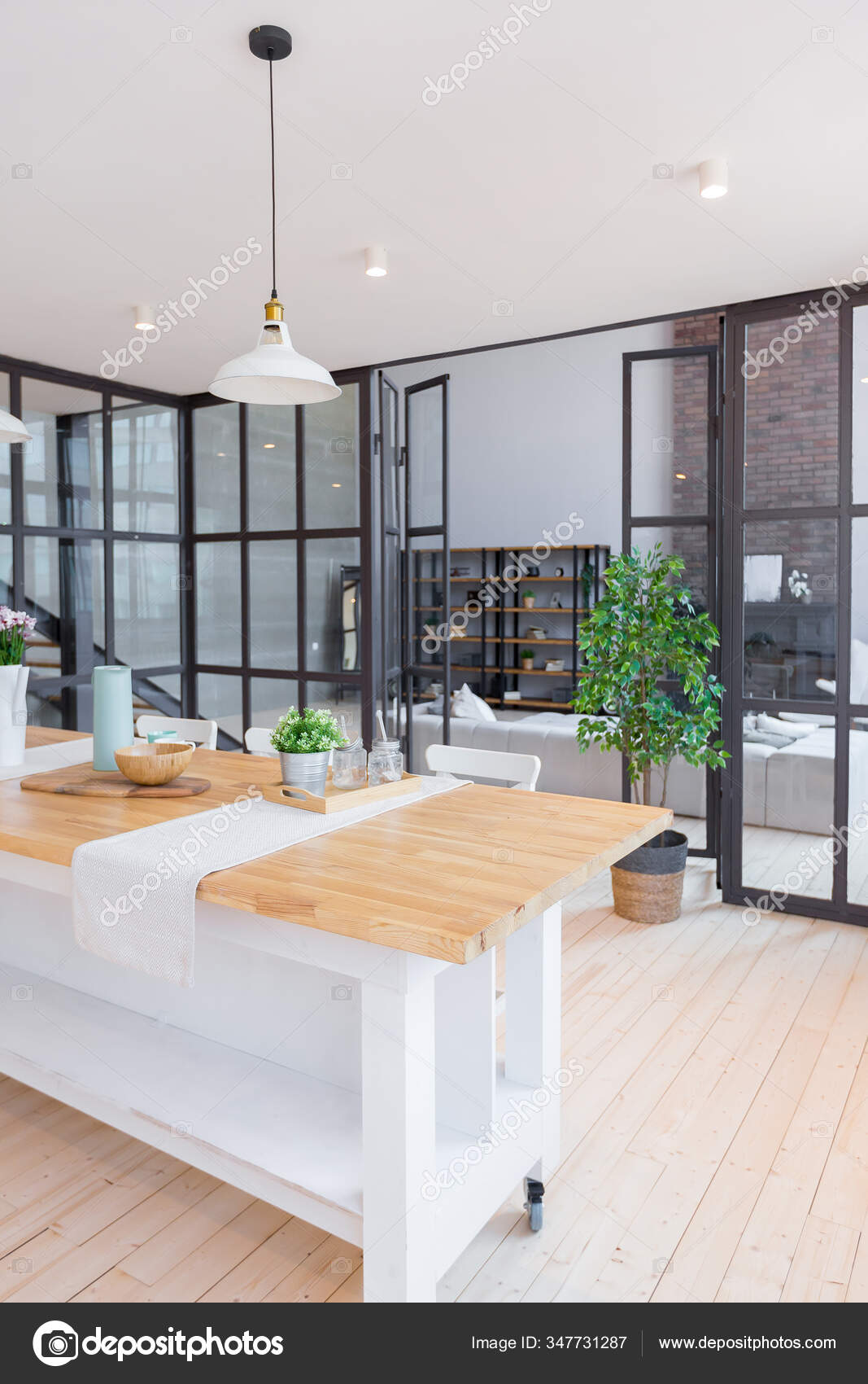 glass partition design living room on Trendy Modern Design Two Level Apartment Stylish Living Room Kitchen Stock Photo Image By C Nokia Alexnet 347731287