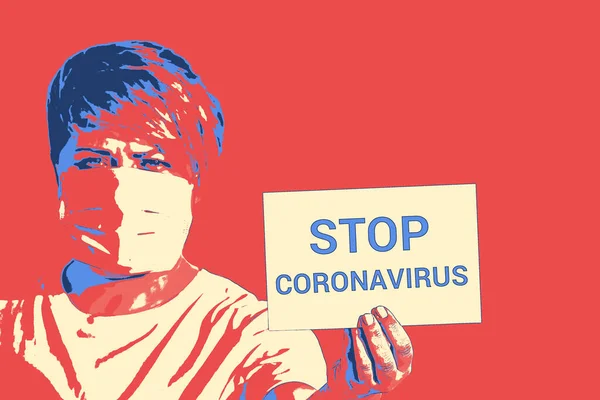 Poster Pastorizzato Fermare Xenofobia Coronavirus Non Nazionalità Residenti Locali Protestano — Foto Stock