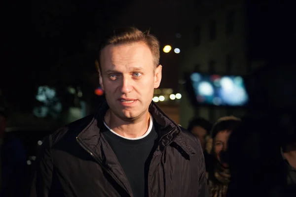 29 Eylül 2017, Rusya, Moskova: polis karakolu, Alexei Navalny, Rus muhalefet lideri bırakır