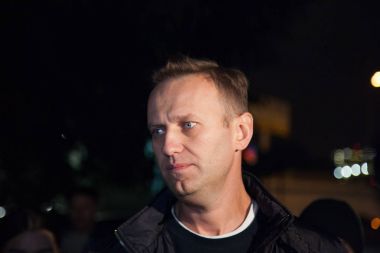 29 Eylül 2017, Rusya, Moskova: polis karakolu, Alexei Navalny, Rus muhalefet lideri bırakır