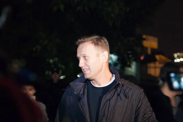29 Eylül 2017, Rusya, Moskova: polis karakolu, Alexei Navalny, Rus muhalefet lideri bırakır