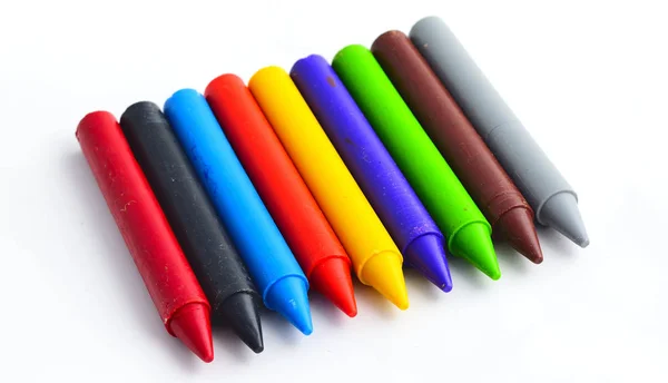 Pure crayons isolated on white background. — Stock Photo, Image