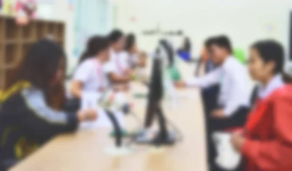 Blurred students studied in classroom. — Stock Photo, Image