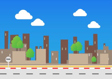 Manzara arka plan bina ile.