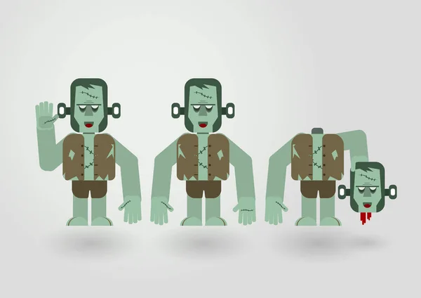 Caractéristique de Frankenstein dans le concept de jour d'Halloween . — Image vectorielle