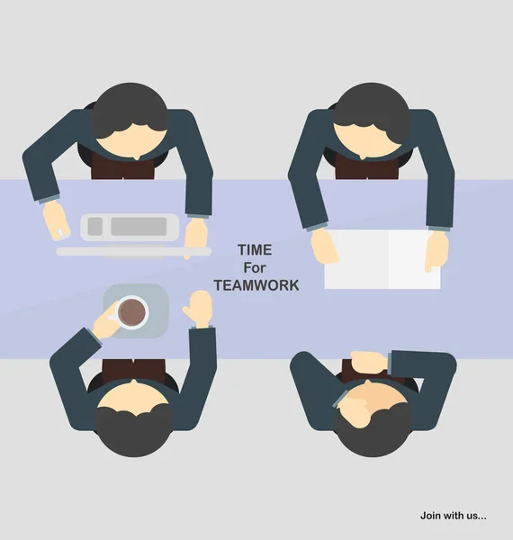 Tartışma zaman iş takım çalışması. — Stok Vektör