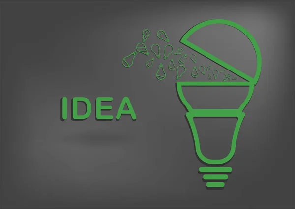 Lampadina verde per modello di innovazione . — Vettoriale Stock