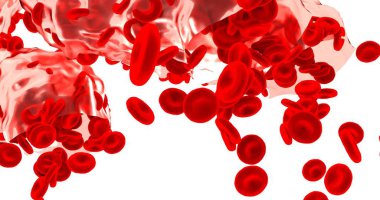 Beyaz zemin üzerinde izole kırmızı kan hücreleri. 