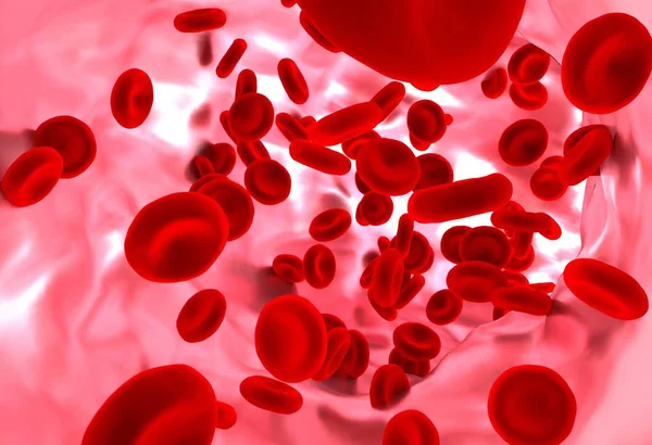 Red blood cell in blood vessel. — Stock Photo, Image