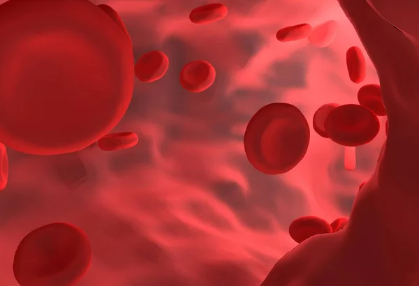 Rode bloedcellen in een bloedvat. — Stockfoto