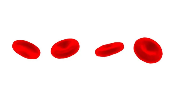 Células vermelhas de sangue isoladas no fundo branco . — Fotografia de Stock