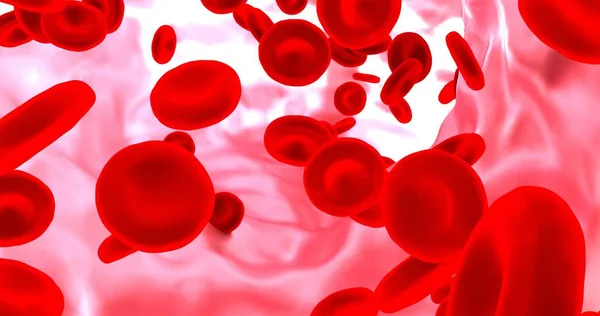 Red blood cell in blood vessel. — Stock Photo, Image