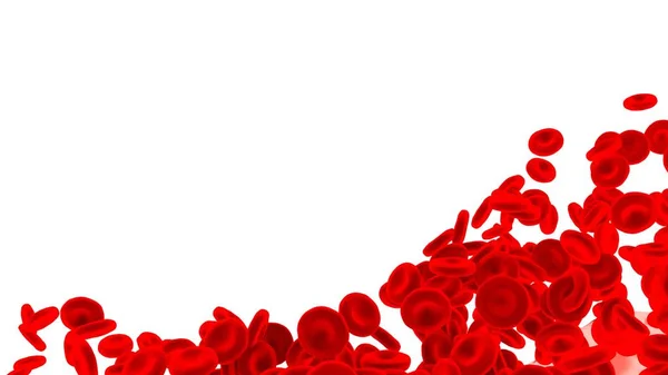 Rote Blutkörperchen auf weißem Hintergrund isoliert. — Stockfoto
