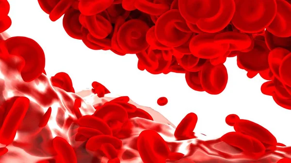 Cellules sanguines rouges isolées sur fond blanc . — Photo