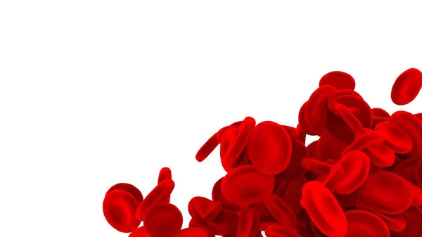 Red blood cells isolated on white background. — Stock Photo, Image