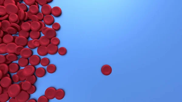 Glóbulos rojos sobre fondo azul . — Foto de Stock