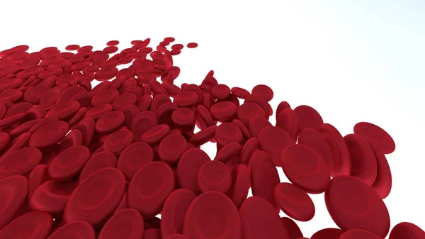 Rode bloedcellen geïsoleerd op witte achtergrond. — Stockfoto