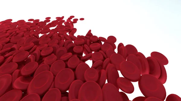 Red blood cells isolated on white background. — Stock Photo, Image