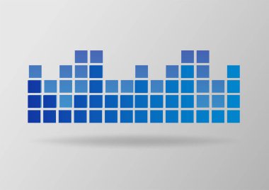 Mavi radyo dalgalar degrade gri arka plan üzerinde.