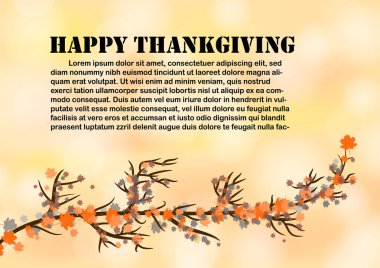 Şükran günün kutlu olsun arka plan kartpostal için metin alanı ile,