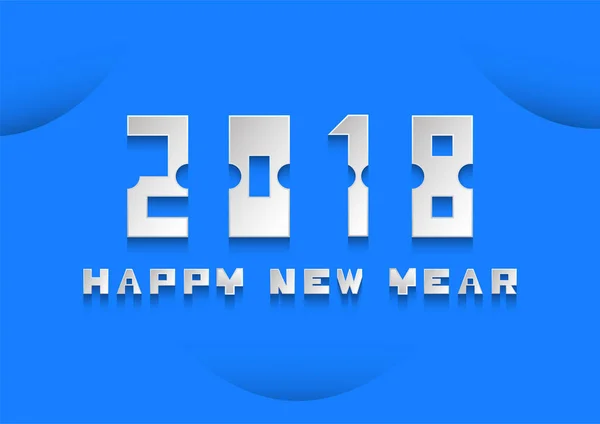 Happy new year text on blue background. — Stock Vector