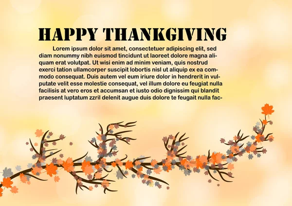 Şükran günün kutlu olsun arka plan kartpostal için metin alanı ile,