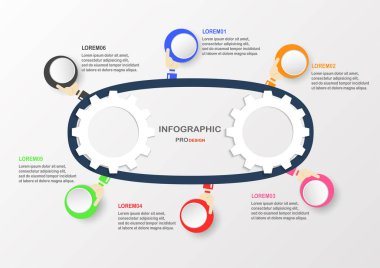 Soyut Infographic öğeleri renkli daire tutan el ile 