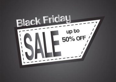 Black Friday üzerinde siyah metin alanı ile için Banner şablon ve wh