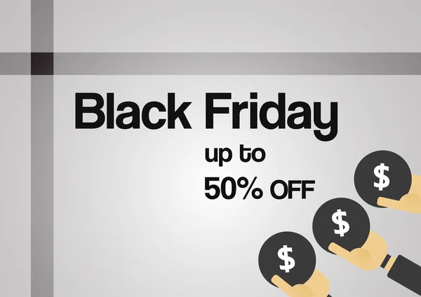 Banner template for Black Friday with text space on grey and whi — Stock Vector