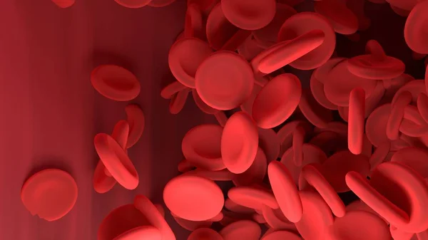 Glóbulos rojos en los vasos sanguíneos del cuerpo. Ciencia gráfica para edu —  Fotos de Stock