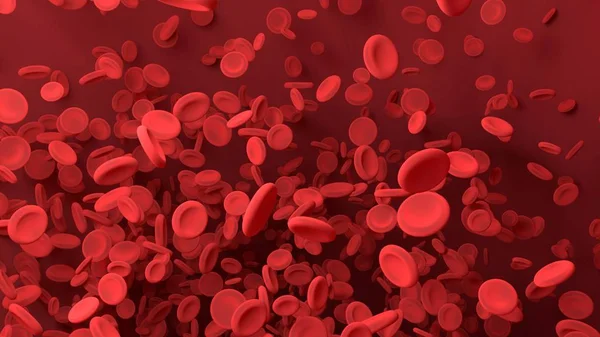 Globules rouges dans les vaisseaux sanguins du corps. Graphisme scientifique pour edu — Photo