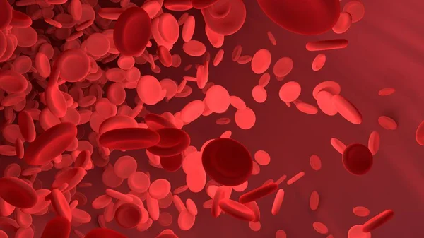 Globules rouges dans les vaisseaux sanguins du corps. Graphisme scientifique pour edu — Photo