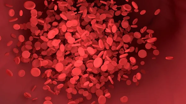 Globuli rossi nel vaso sanguigno del corpo. Grafica scientifica per edu — Foto Stock