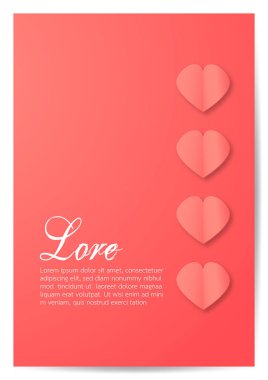 Sevgililer günü için kopya alanı ile tebrik kartı. Vektör tasarımı