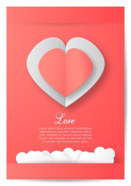 Sevgililer günü için kopya alanı ile tebrik kartı. Vektör tasarımı