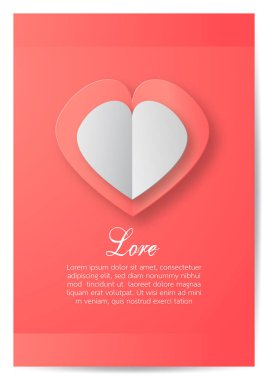 Sevgililer günü için kopya alanı ile tebrik kartı. Vektör tasarımı
