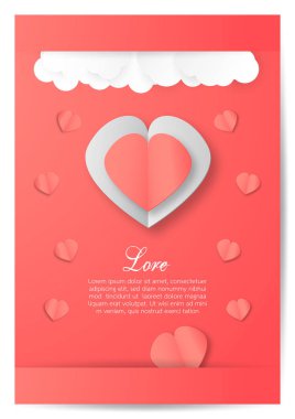 Sevgililer günü için kopya alanı ile tebrik kartı. Vektör tasarımı